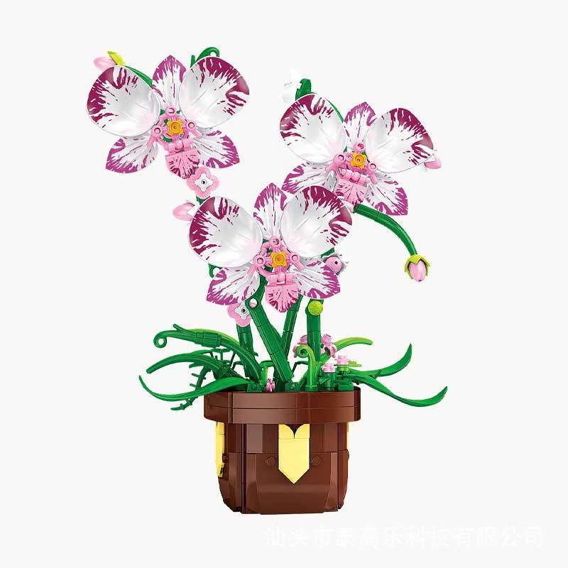 

Букет цветов Роза Фаленопсис Лилия Подсолнух Горшечное растение Сборка кирпичной модели Детские игрушки Украшение дома Коллекция Подарок