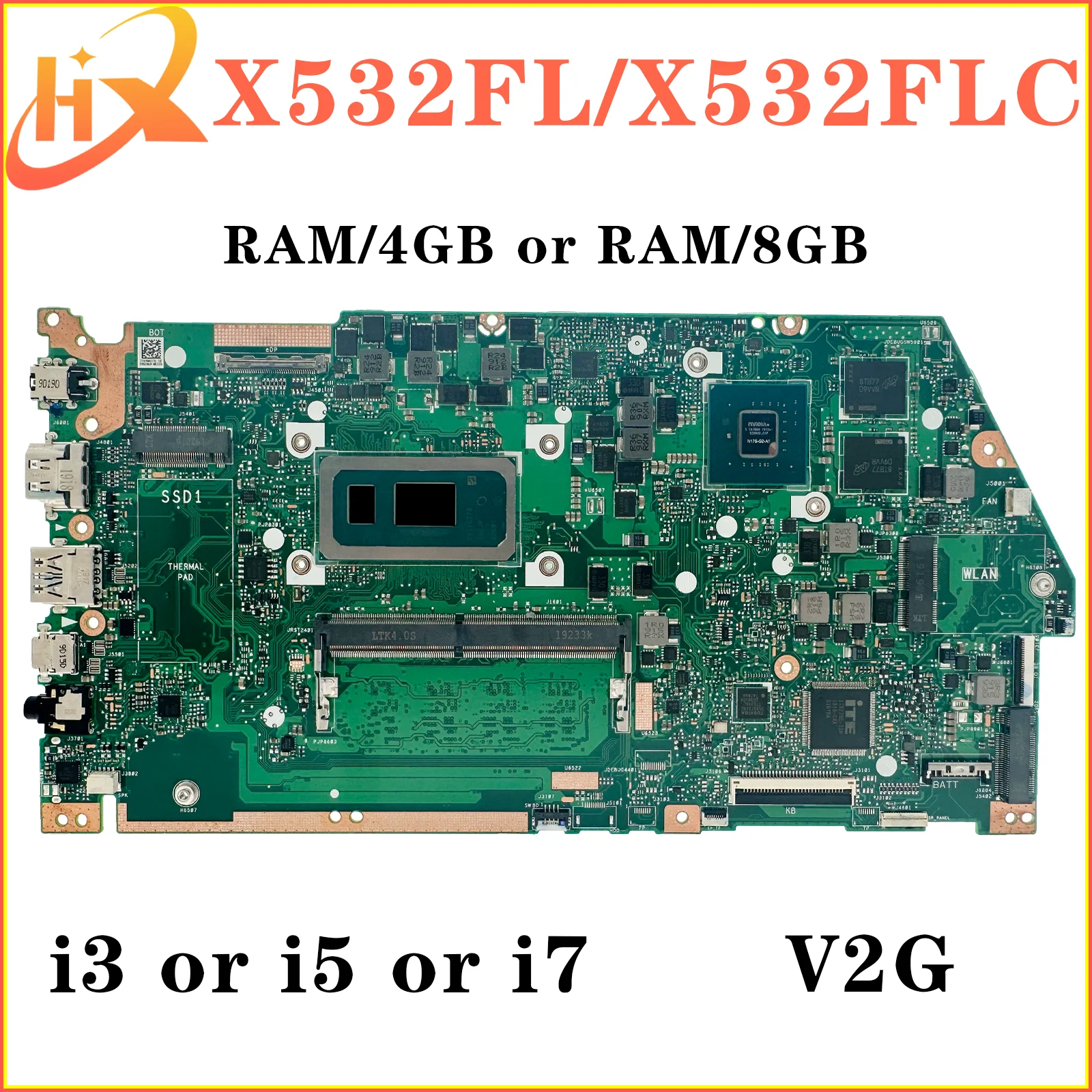 X532FL Mainboard For ASUS X532FLC X531FL S532F K532F V532F S531F K531F V531F X532F X531F Laptop Motherboard