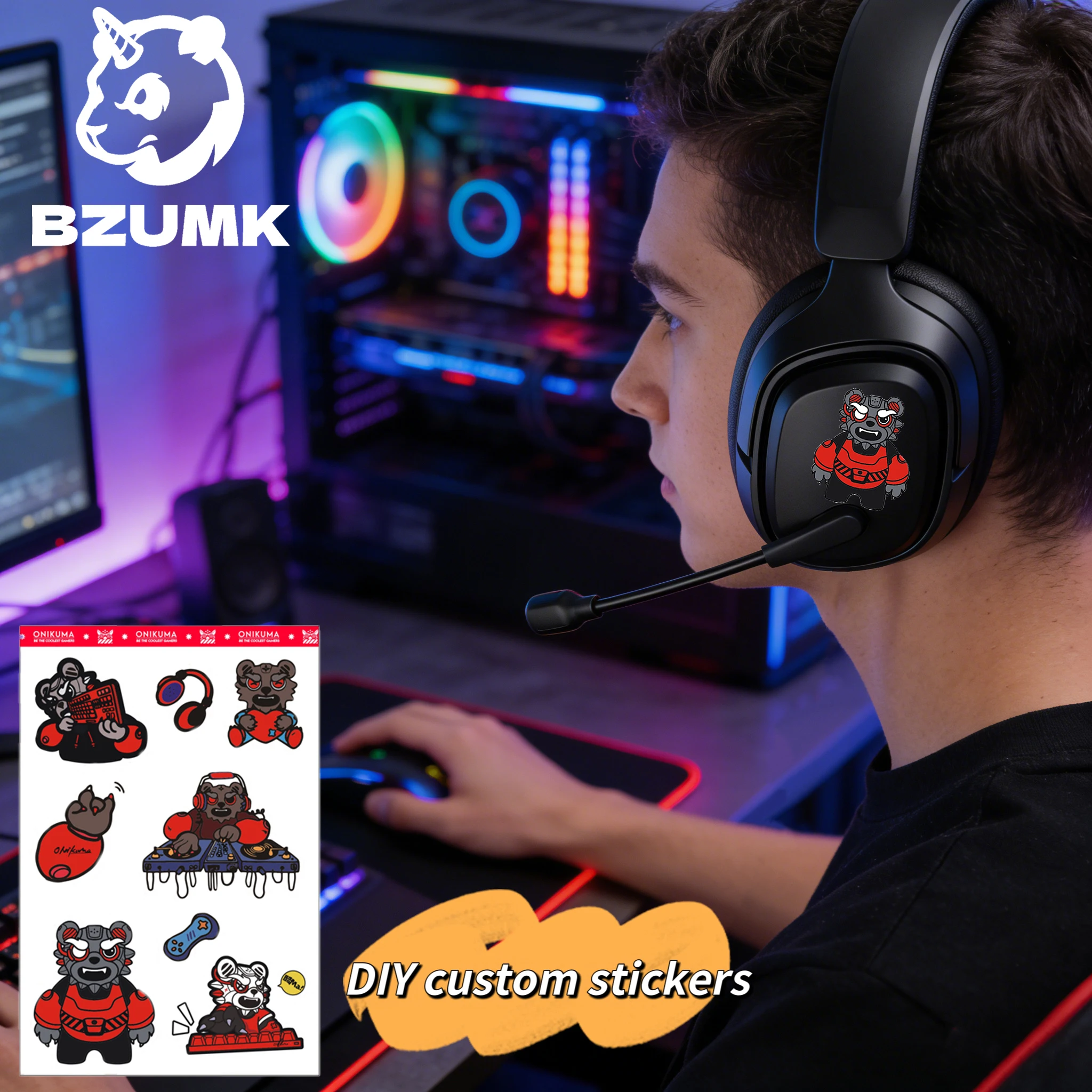 

Игровая гарнитура BZUMK GT808 с тремя режимами подключения, беспроводная, высокоскоростная стабильная связь 6.0, объемный звук 7.1, бесперебойная работа