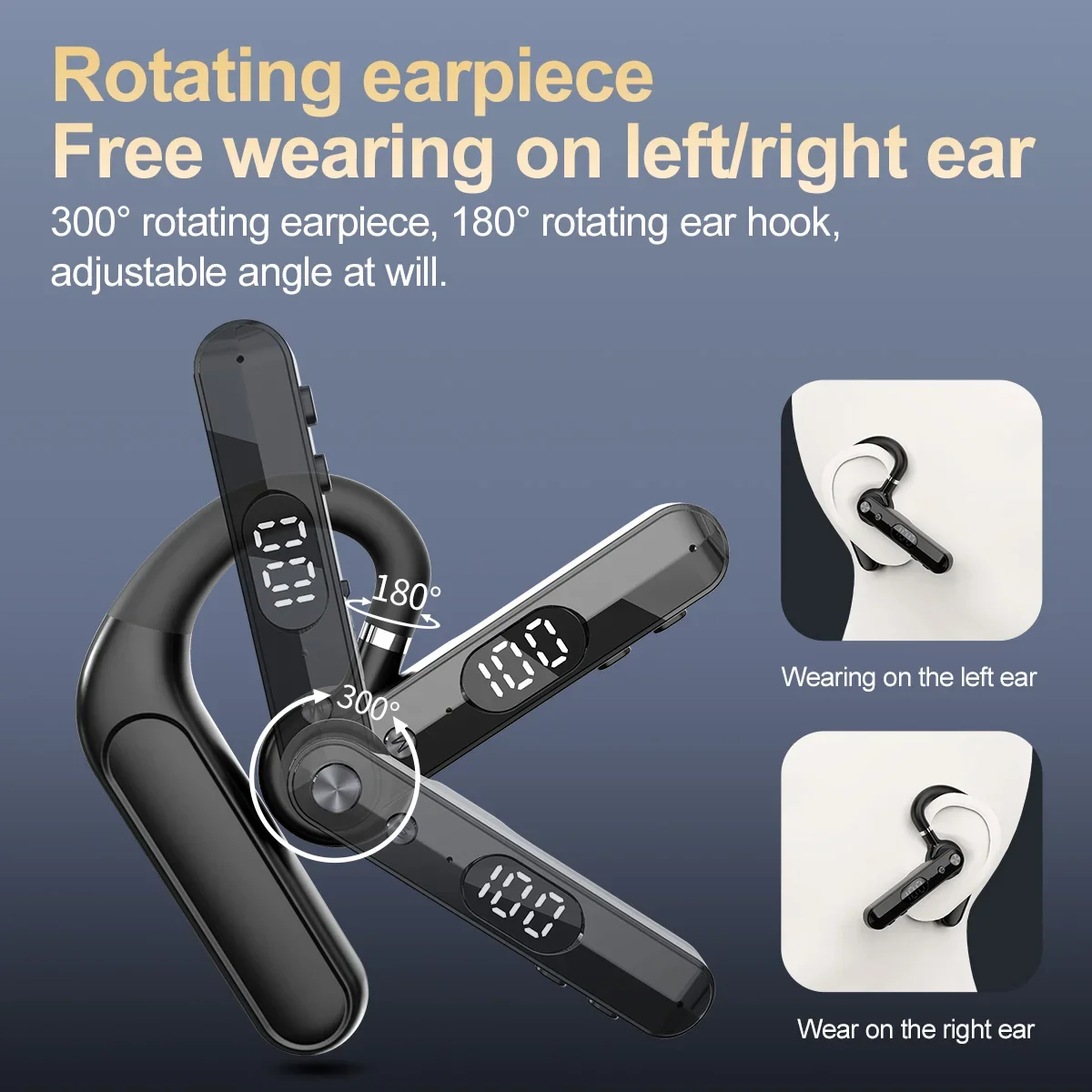 Draadloze Bluetooth-hoofdtelefoon met microfoon Oortelefoon AI Intelligente ruisonderdrukkende handsfree talk-headset Zakelijk rijden