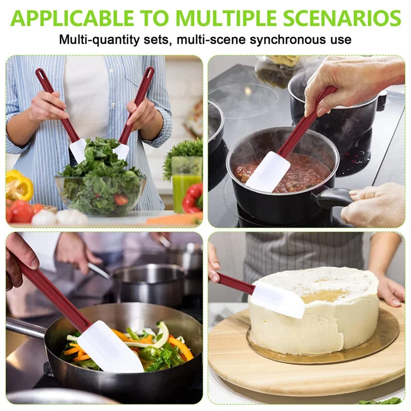 

9 Pcs Silicone Rubber Spatula Heat Resistant Scraper For Kitchen Cooking Frying Spreading Baking