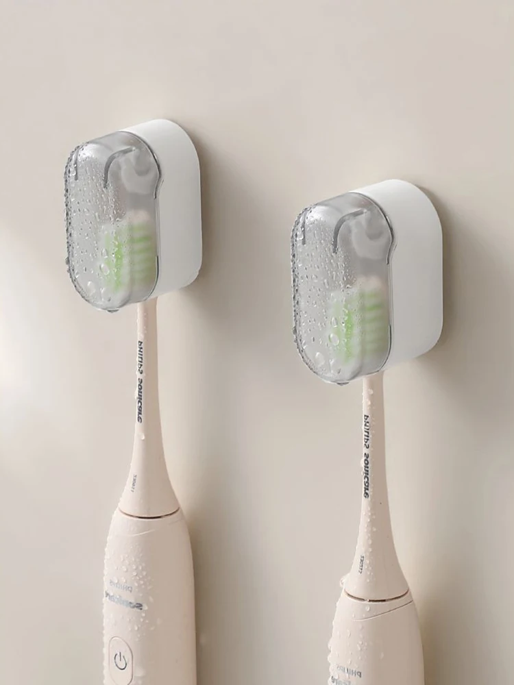 Dust-Proof Toothbrush Holder With Cover Bathroom Wall Hanging Punch-Free Simple Toilet Electric Toothbrush Holder