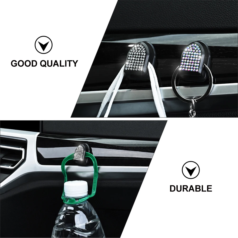 

4Pcs Premium Car Interior Hanger White Storage Hook for Hanging Bags and Cables Small Space Saver
