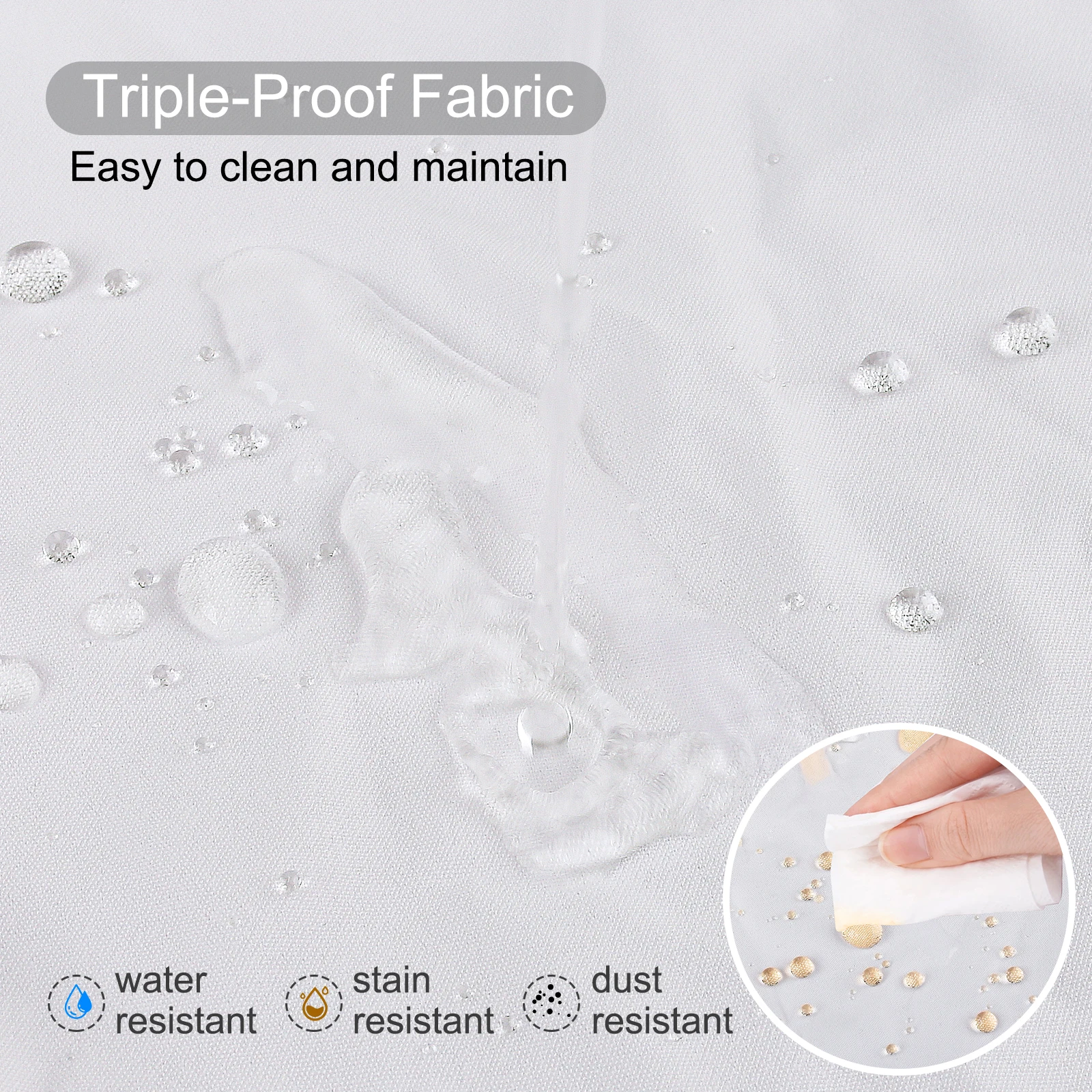 White Sheer Curtain Non-See-Through Privacy Tulle Curtains Light Filtering Window Drapes for Living Room Bedroom Ready Made