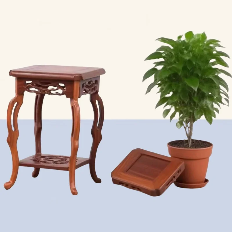 

Miniature Natural Solid Wood Table Figurine Base Vase Flower Pot Display Stand Coffee Tea Sets Pedestal Bonsai Plant Decor Shelf