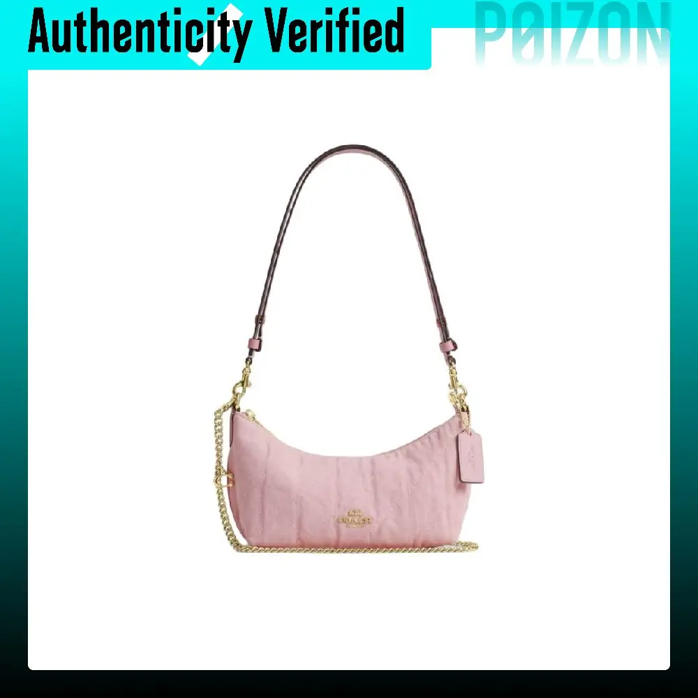 COACH Fabric, Cow Split Leather Shoulder Bags Medium Women's Light Pink CEQ62-IMNH1