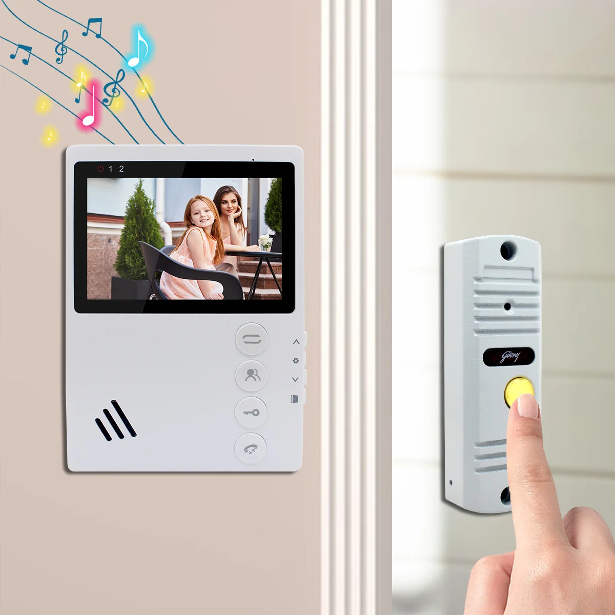 2024 Wired Color Video Door Bell Intercom System 4.3inch Indoor Monitor 750TVL Outdoor Camera Doorbell Video Door Phone Home