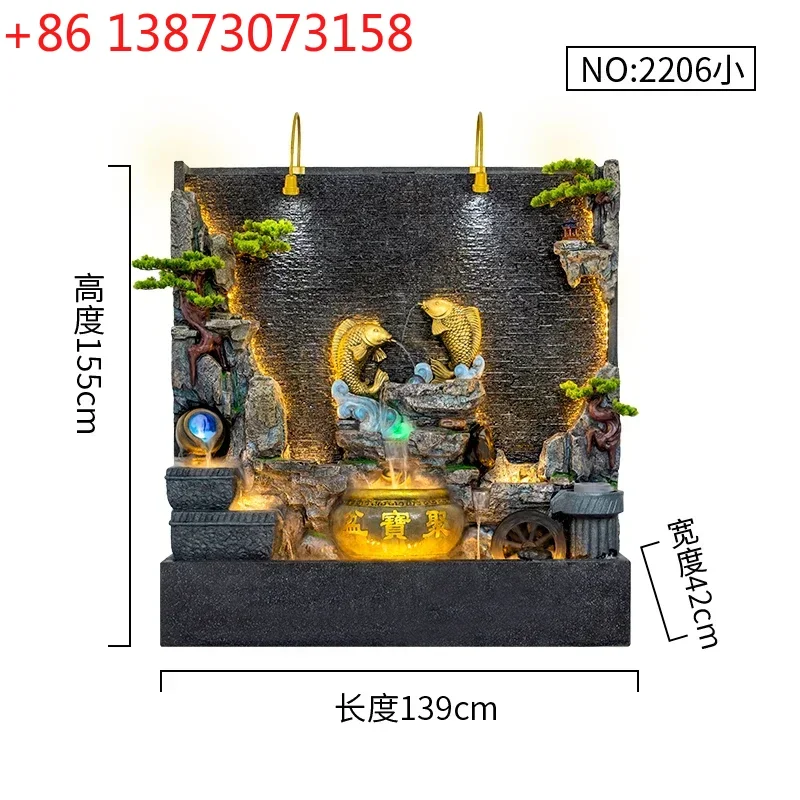 Water curtain wall, flowing water wall, fountain, lucky circulating water, courtyard garden, landscape ornament