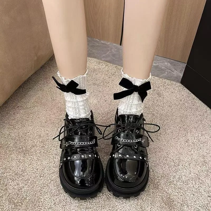 

Gothic Punk Thi Heel Oes Women's Spring 2026 New Sle Sweet Cool Spicy Platform Slip-On Faionable Casual Loers