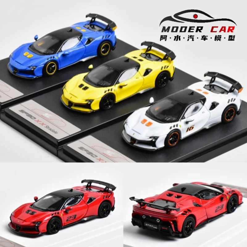 

Diecast 1:64 Scale SF90 XX Stradale Supercar Hardtop Alloy Car Model Finished Simulation Collection Decoration Gift Display