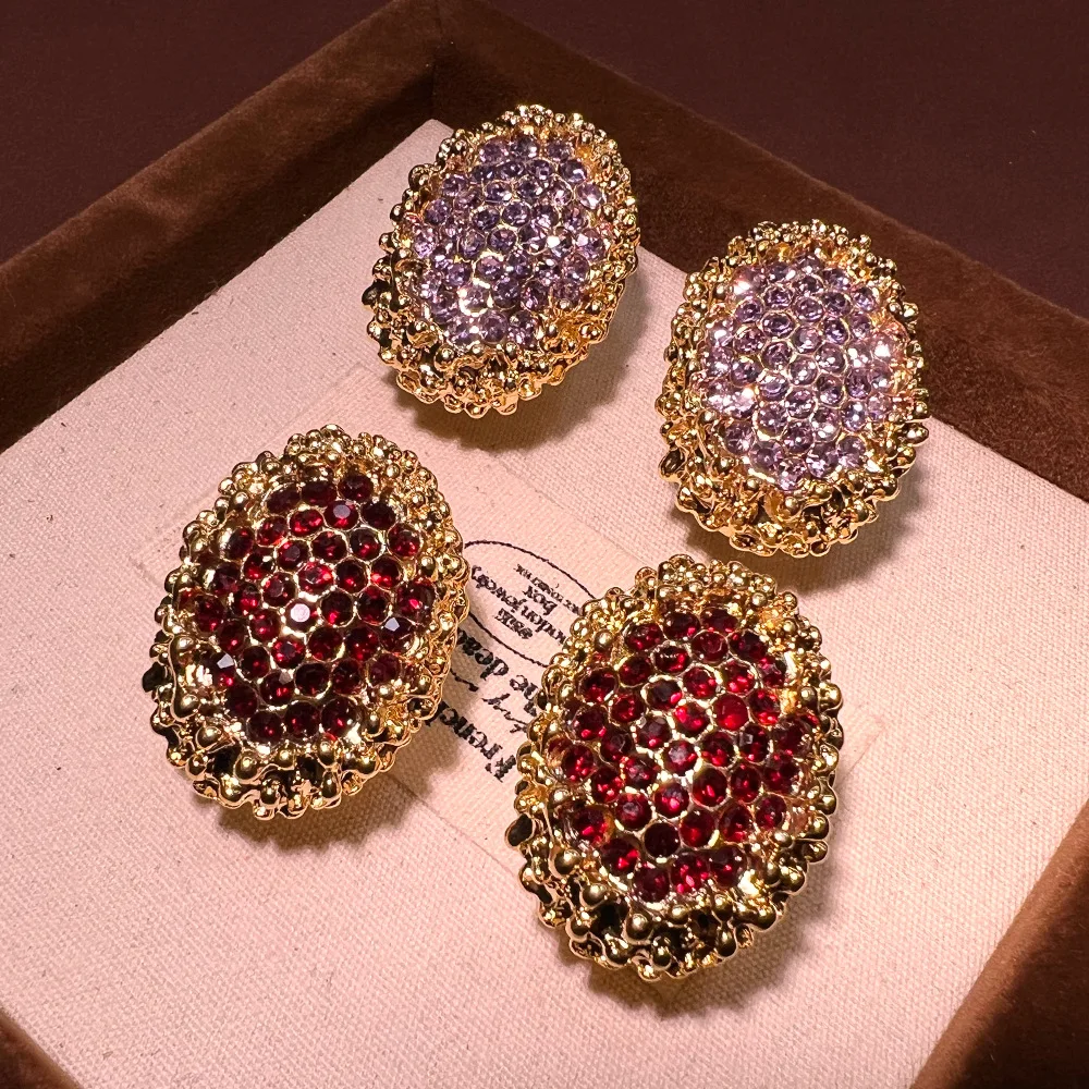 Exquisite light luxury geometric niche design sense French versatile medieval vintage exquisite sense S925 premium earrings