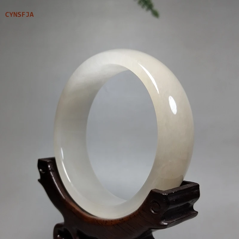 CYNSFJA New Real Rare Certified Natural Hetian Nephrite jade Women's Lucky Jade Bracelet Bangle 58mm High Quality Blessing Gifts