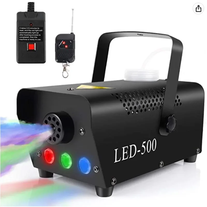 Disco Colorful Smoke Machine 500W LED Remote Fogger Ejector Dj Christmas Wedding Party Stage Light Effects Fog Machine