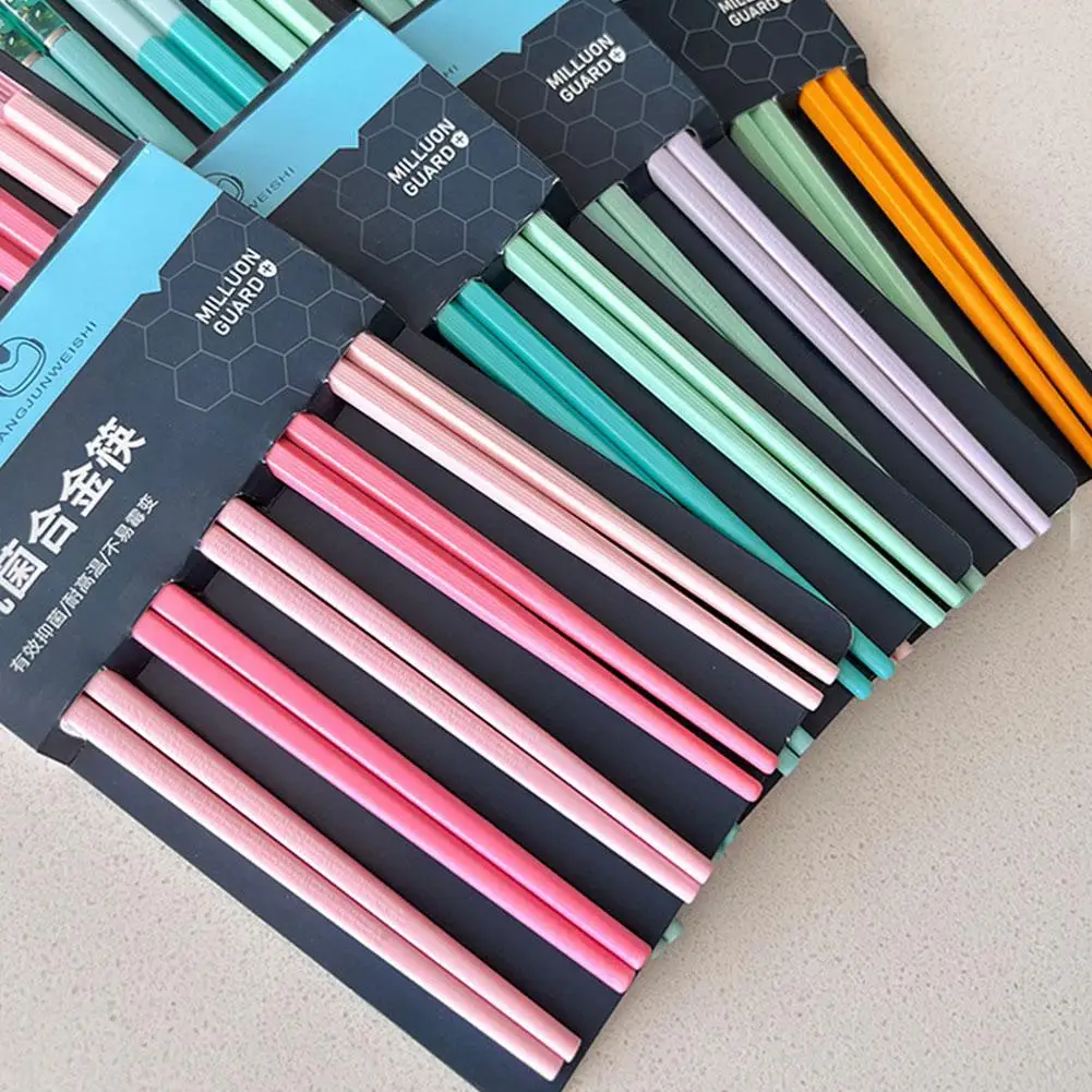 5 Pairs Japanese Style Morandi Colors Chopsticks Set Non-Slip Chopsticks Dishwasher Safe for Home Restaurant Sushi Chopsticks view 3