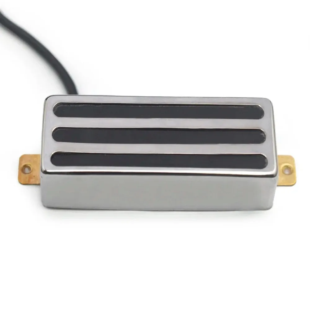 III Style Mini Humbucker 68x29MM 7.5K with 4 Conduct Cable Coil Splitting with Brass Cover for LP Style Guitar Chrome