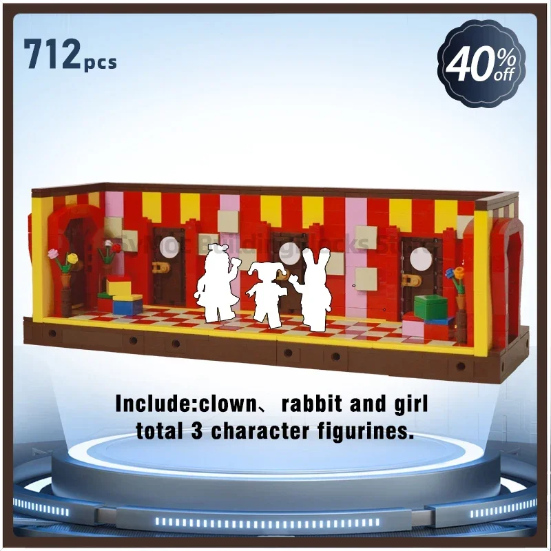 the amazing digital circus toy jax pomni characters action figures building blocks clown bricks rabbit Children birthday gift