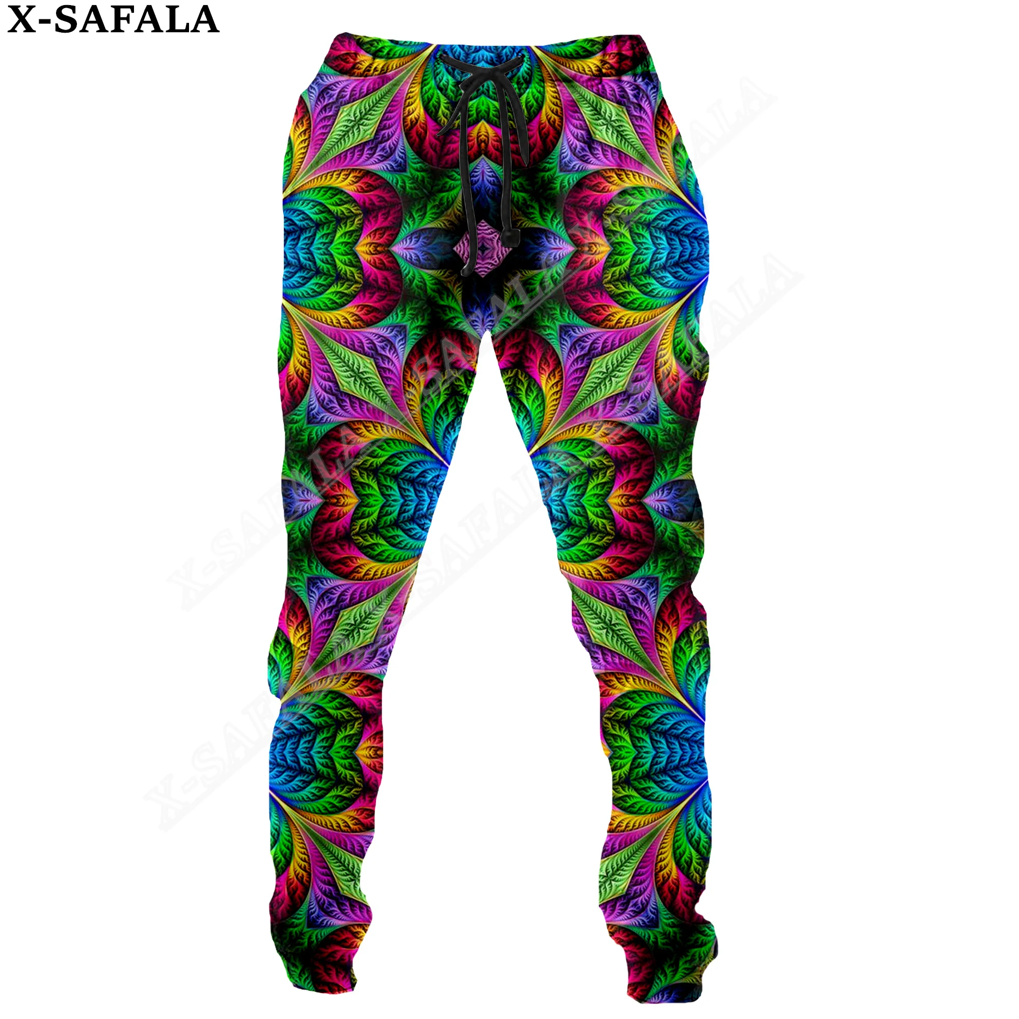 Hippie Psychedelic Colorful  Print Trousers Men Women Sweatpants Drawstring Long Joggers Streetwear Spring Autumn Sports Pants-6