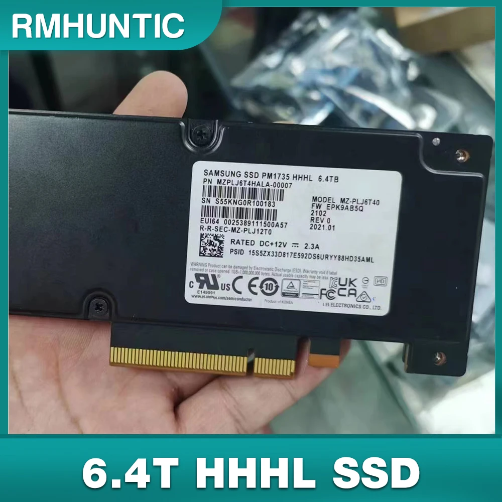 PM1735 For Samsung AIC Card Type Enterprise Server Solid State Drive MZPLJ6T4HALA-00007 6.4T HHHL SSD