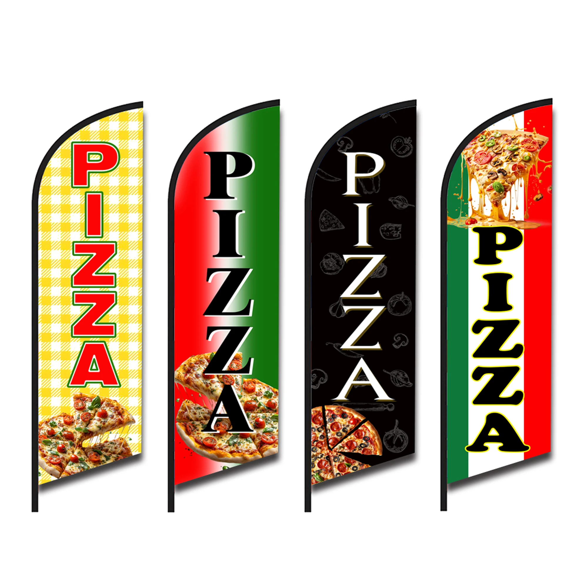 Hot Pizza Shop Feather Flag for Restaurant Outdoor Advertising Store Swooper Banner Entryway Not Include Stand view 2