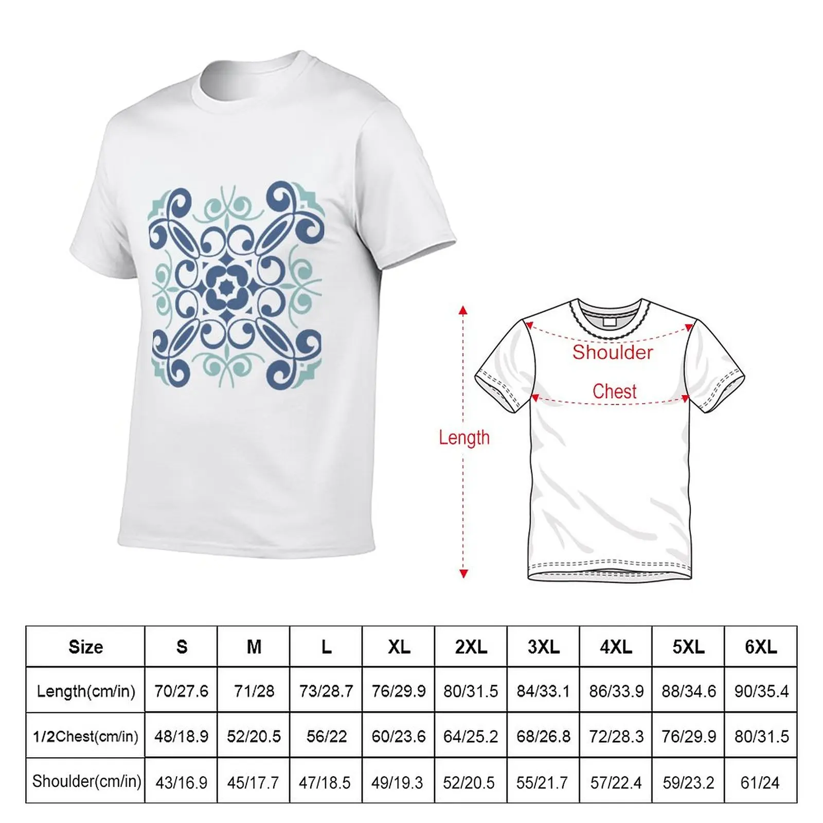 New Blue and White Pattern Inspiration from Portuguese Tile T-Shirt sweat shirts men graphic t shirts