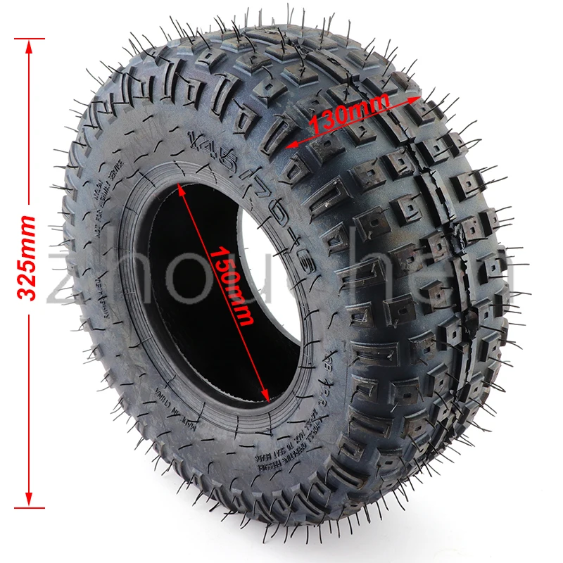 6 Inch ATV Tubeless Tire 145/70-6 Tire Four Wheel Vehcile for 50cc 70 90 110cc 125cc Go Kart Kids Quad Dirt Bike Buggy ATV Buggy