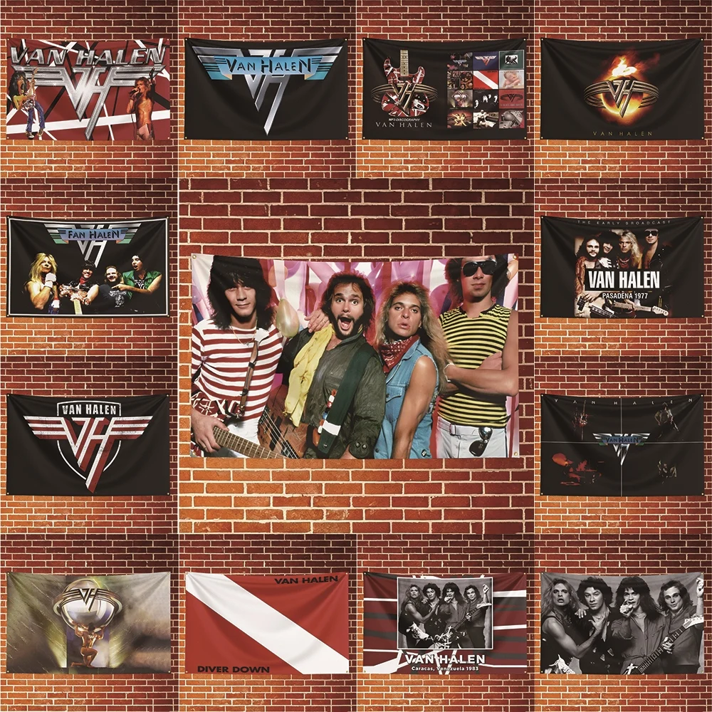 van halen band Music Flag Banner For Fan Cave Watch Party Tailgate Gathering Indoor Outdoor Backyard Home Festival Ornament Supp