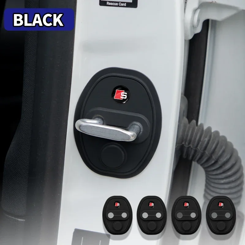 

4pcs Car Styling Auto Protect Door Lock Cover Stickers Accessories Case For Audi sline TT Q2 Q3 Q5 Q7 Q8 A3 A4 A5 A6 A7 R8 B5 B6