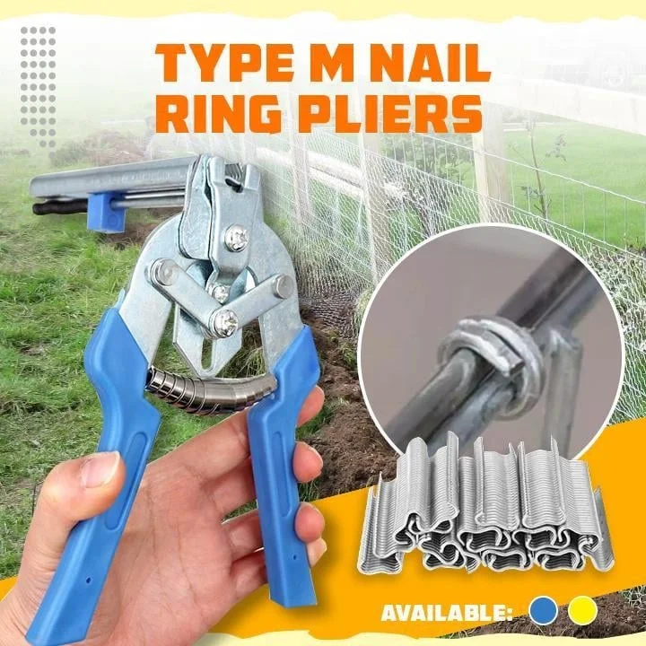 Hog Ring Plier Tool Cage Tongs Ring Plier Tool And 600pcs M Clips Staple Chicken Mesh Cage Wire Fencing Caged Clamp Dropshipping