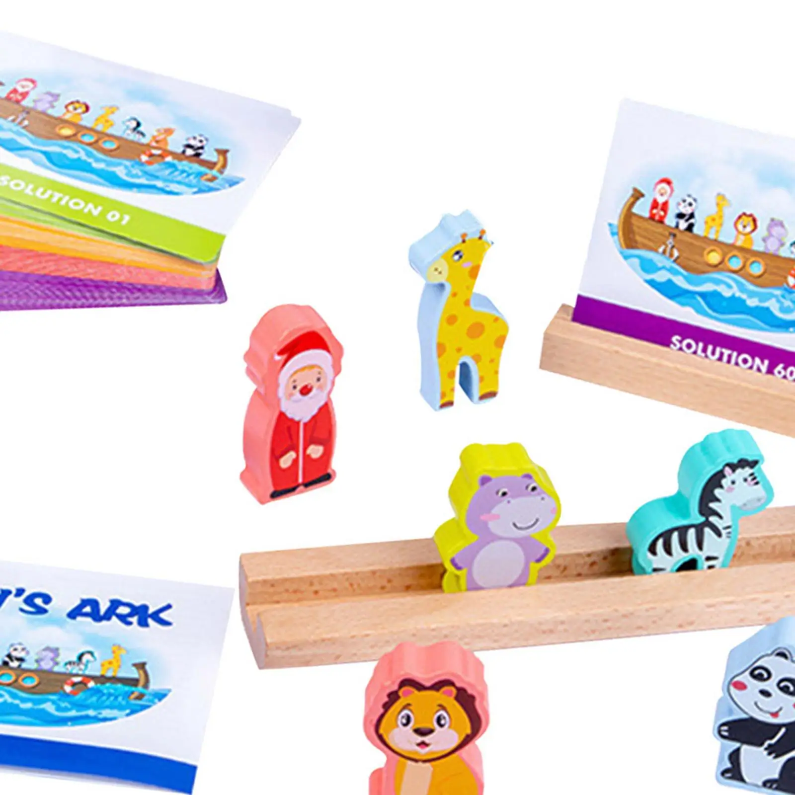 Wooden NOAH Ark Toy Set Educational Animal Toy for Exercise Observation and Judgment Ability Brain Development Early Learning