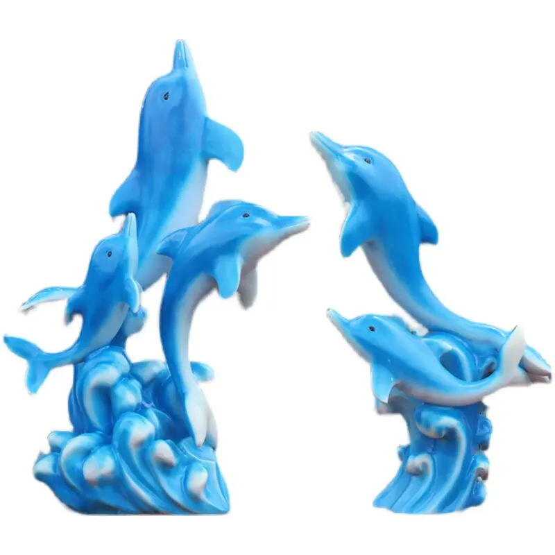 %*f Outdoor Handmade Fiberglass Simulation Dolphin Sculpture Garden Landscape Marine Animal Ornaments Scenic Area Fountain Pool