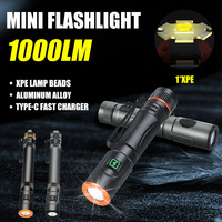 USB Rechargeable LED Flashlight Super Bright 6 Modes XPE Torch with Pen Clip Magnet Work Light Outdoor Camping Fishing Lantern