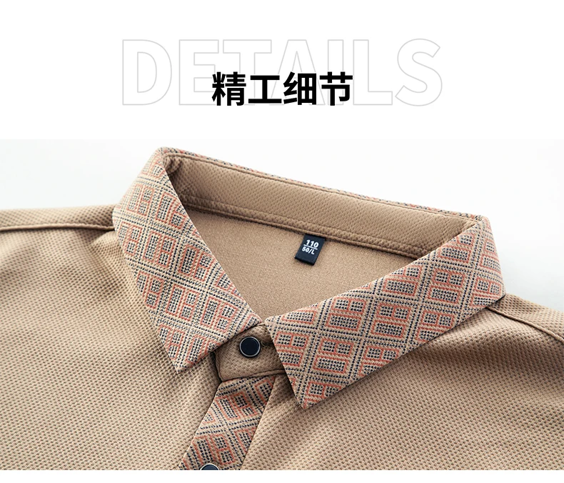 Neues Herbst-Herren-Luxusmarken-Poloshirt mit Stickerei und Druck, Langarm, Modisches Business-Casual-T-Shirt mit Kragen für Herren – Detail 6