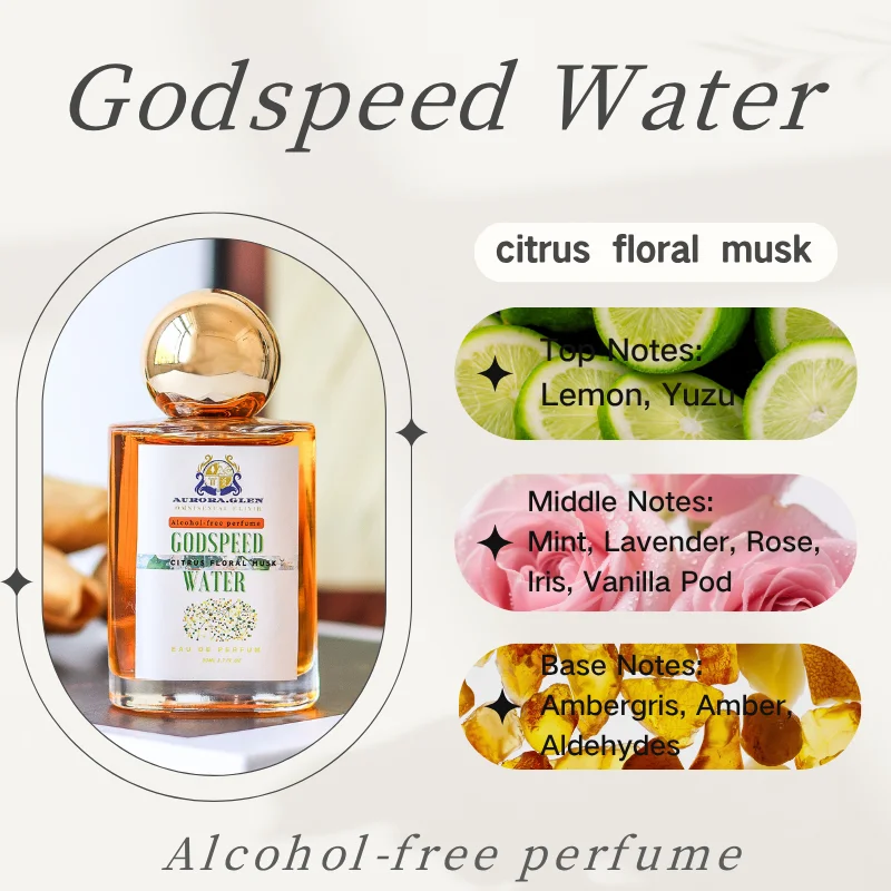 

Godspeed Water Безспиртовые духи унисекс Цитрусовый цветочный мускус с лимоном, ванилью и янтарем Стойкий EDP 50 мл для женщин и мужчин