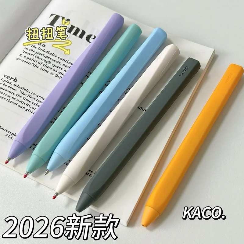 

Гелевая ручка KACO Twist Action, мягкая силиконовая ручка, черная быстросохнущая гладкая ручка 0,5 мм для студентов, принадлежности для экзамена, канцелярские принадлежности