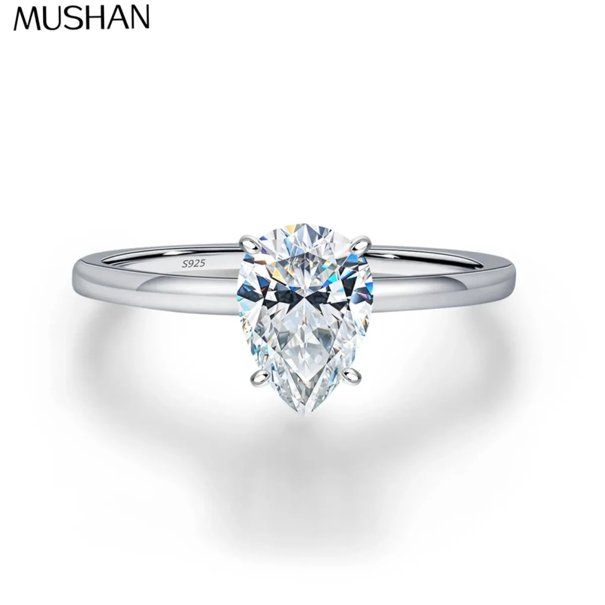 MUSHAN Luxury Jewelry 925 Sterling Silver Ring VVS Moissanite Graduation Ring for Wife 18K Real Gold Plated MST Patent Rings