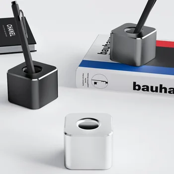 연필 면도기 면도기 칫솔 욕실 Organizador Escritorio 데스크 주최자 국에 대한 미끄럼 방지 패드가있는 알루미늄 펜 홀더