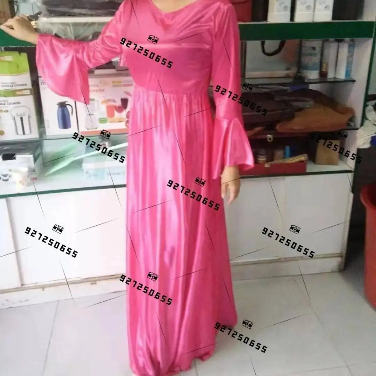 

Glossy Sexy Women Satin Maxi Dress with Sash Sleeveless Loose Plus Size Long Dress Sleeping Robe