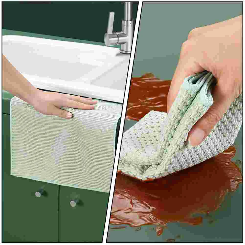 

5 Pcs Scrubber Kitchen Rag Dish Towels Cleaning Cloths for Scrubbers Green Useful Dishcloths