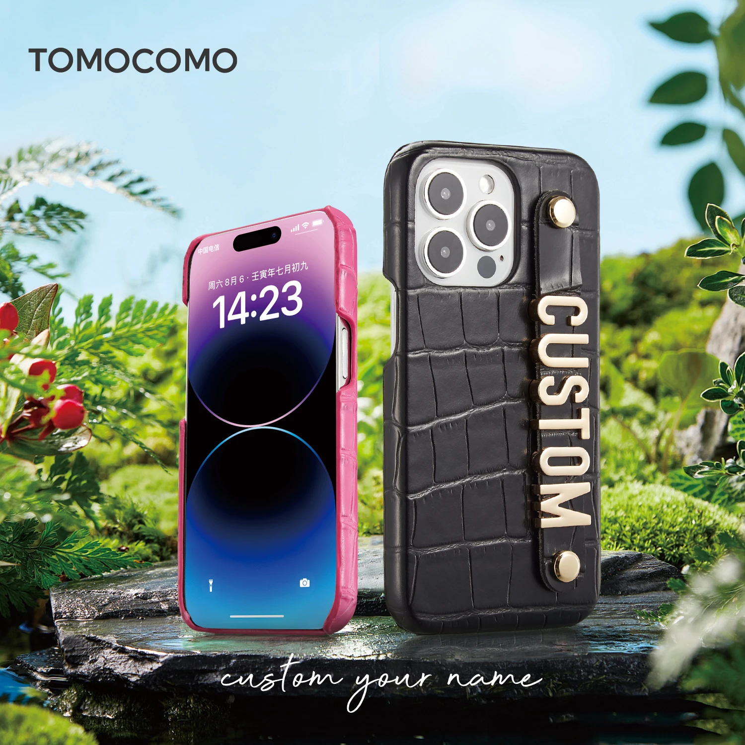 

Crocodile Leather Custom Name Diamond and Gold Letters Phone Case Cover Luxury Brand iPhone 12 13 14 15ProMax 7 8 Plus