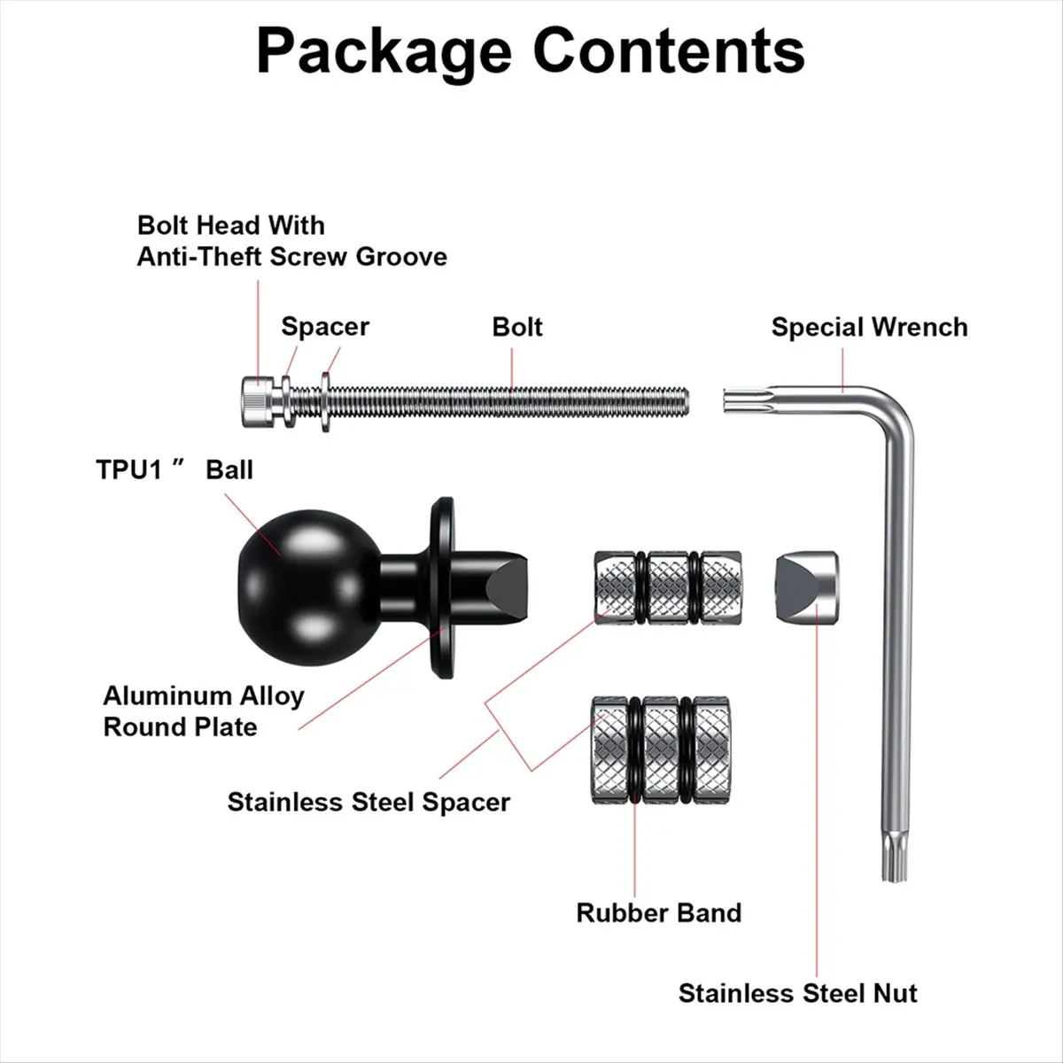 A40I Fork Stem Base Ball Mount Adapter Bike Phone Mount Front Fork Bar Ball Head Motorbike Accessories 17mm Ball Head