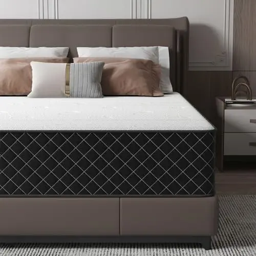 12 Inch Queen Mattress, Hybrid with Motion-Isolating Pocket Springs | Breathable Foam, Medium Firm, Back Pain Relief