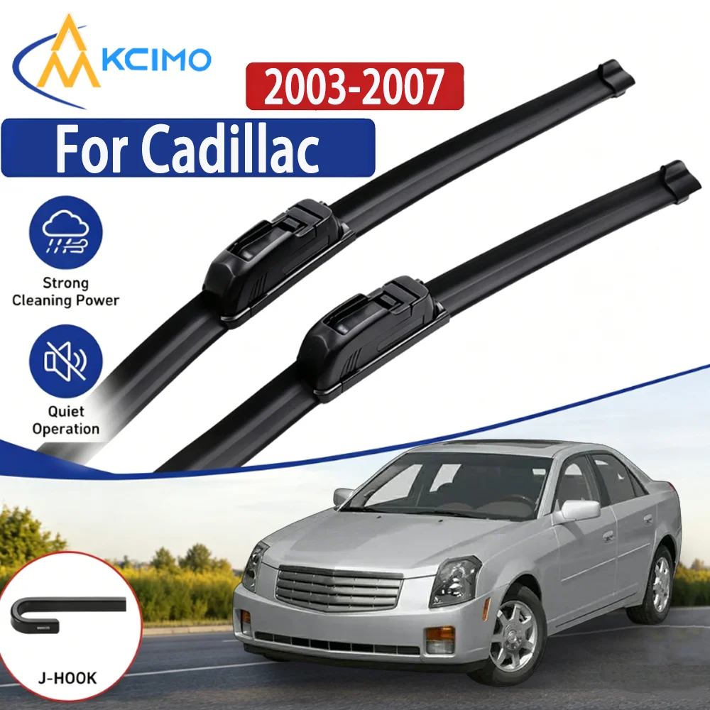 

Premium Silicone Windshield Wiper Blades For Cadillac CTS 2003-2007 All-Weather Quiet Bracketless Wipers Set of 2