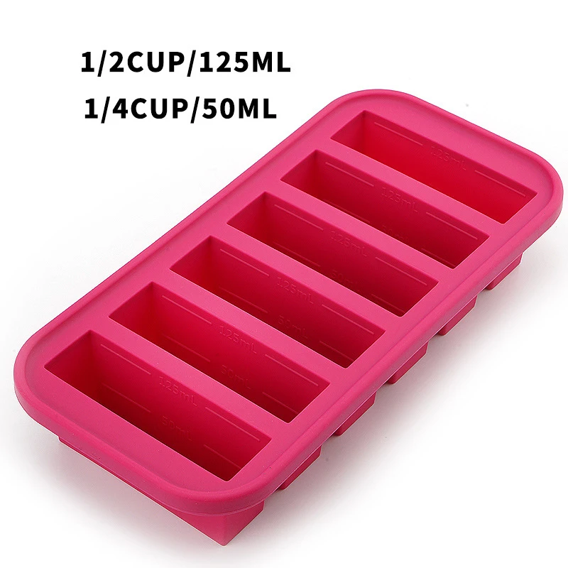 1 Pc 2/4/6 Grid Siliconen Vriezer Schimmel Met Deksel Gekoelde Voedsel Opbergdoos Voedsel doos Ijsbak Schimmel Ijs Doos Vers Houden Doos