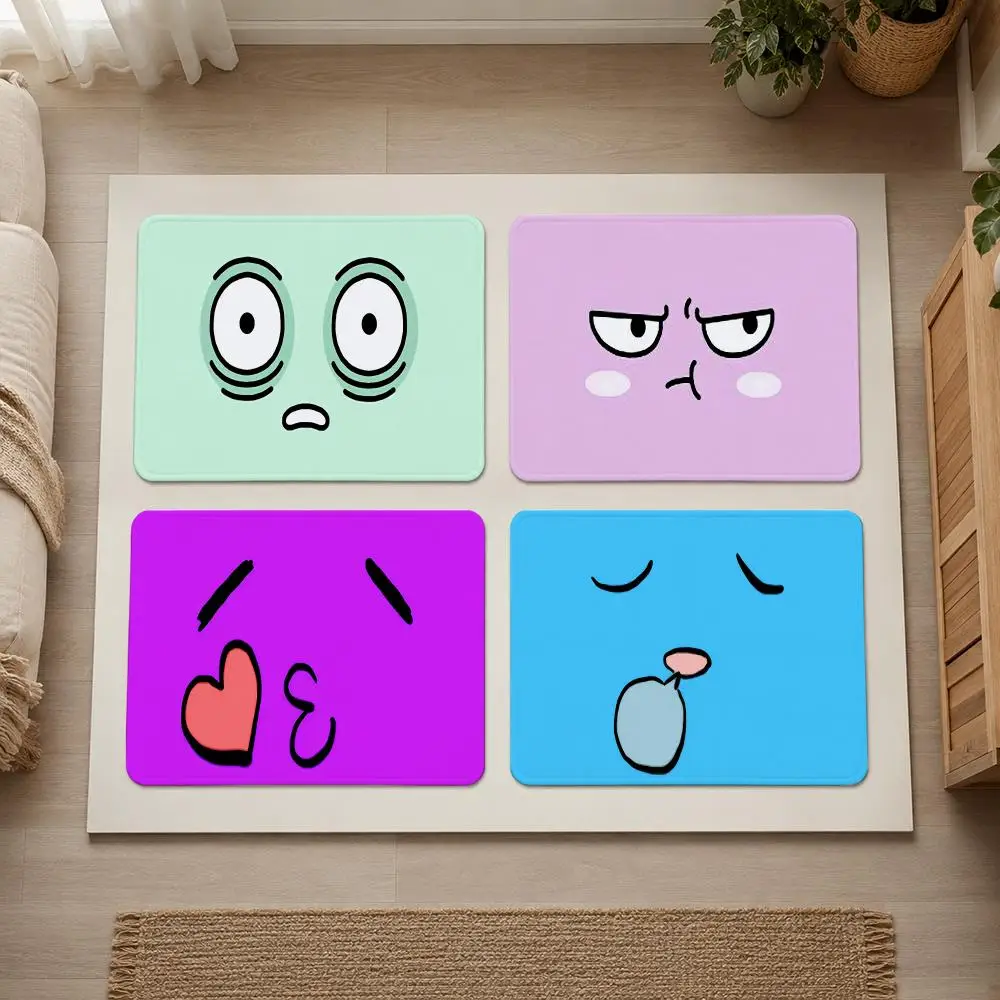 Cute Cartoon EYE Floor Mat Flannel Rug Non-Slip Absorbent Soft Washable Floor Mat For Entryway Hallway Bathroom Kitchen Decor