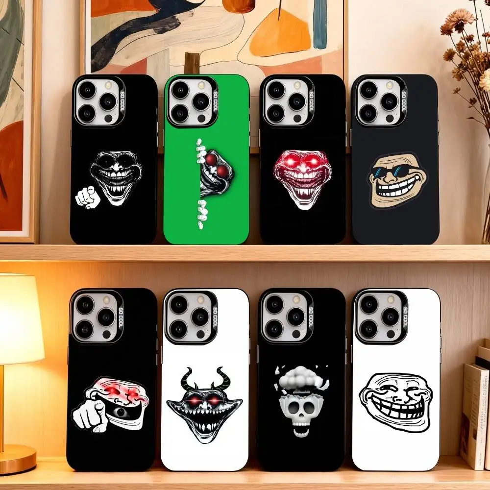 

T-Troll Face Phone Case For iPhone17,16,15,14,13,12,11 Plus,Pro Max Black Candy silver phone case