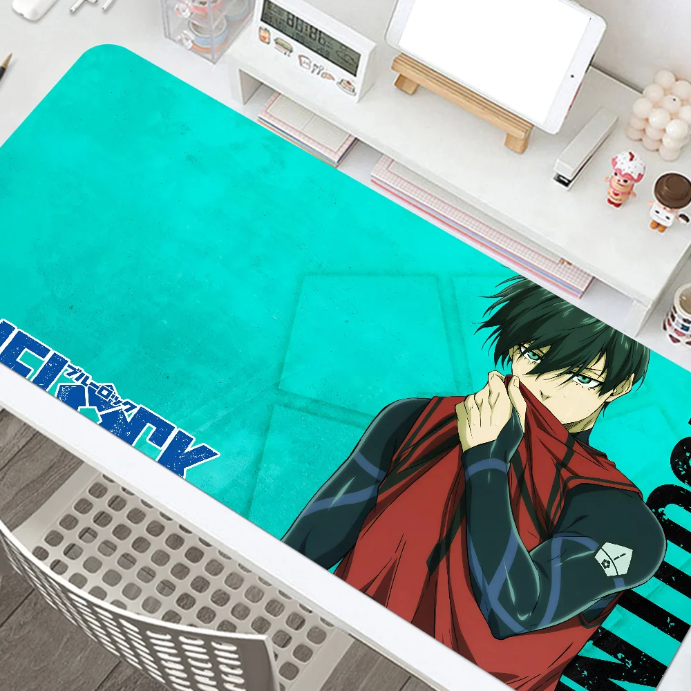 Anime Blue Lock Mousepad Mouse Mat Desk Mat With Pad Gaming Accessories Prime Gaming XXL Keyboard Pad Padding Mat