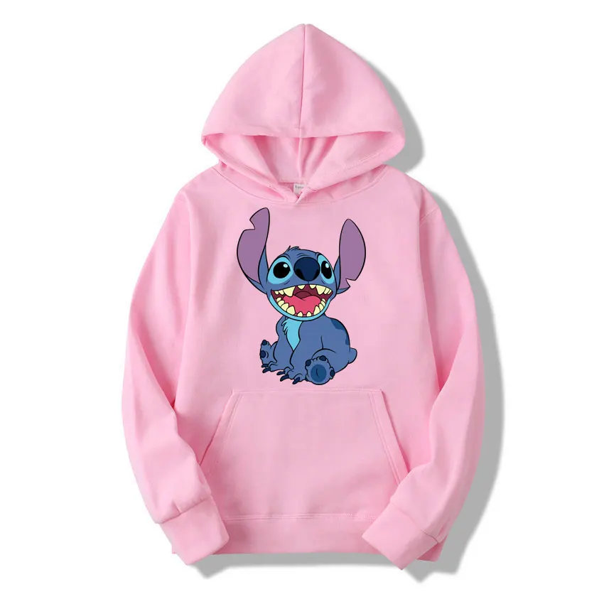 Stitch Cartoon Anime Women Pullover Tops Spring Autumn Men Hoodie 2024 New Fashion Sports Couple Oversized Sweatshirt Clothes