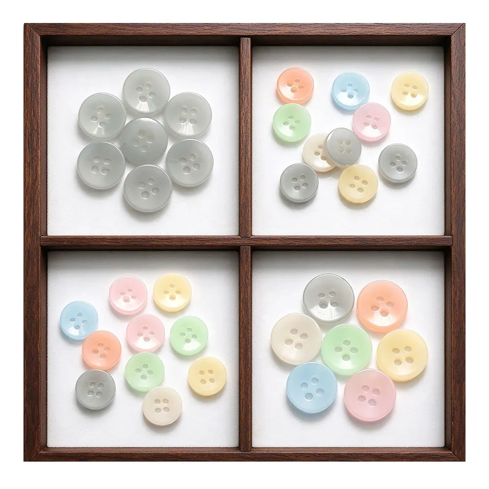 1000PCS 11mm Color Resin Buttons Cat Eye Button Pearllight Bowl Shape Four Eye Button Wedding Decoration Sewing Accessories