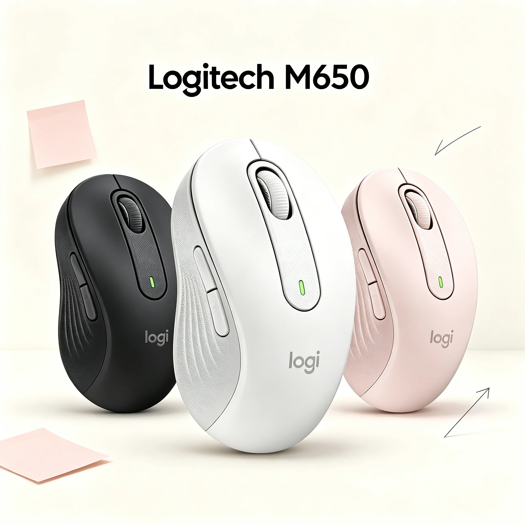 Logitech M650 Signature Silent Wireless Mouse Logi Bolt USB Receiver Bluetooth Dual Connection SmartWheel Scrolling 5 Programmab