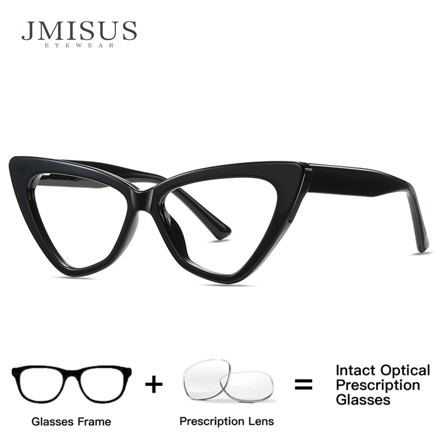 

JMISUS Woman Ultralight Acetate Cat Eye Reading Glasses for Women Blue Light Blocking Square Progressive Prescription Eyewear